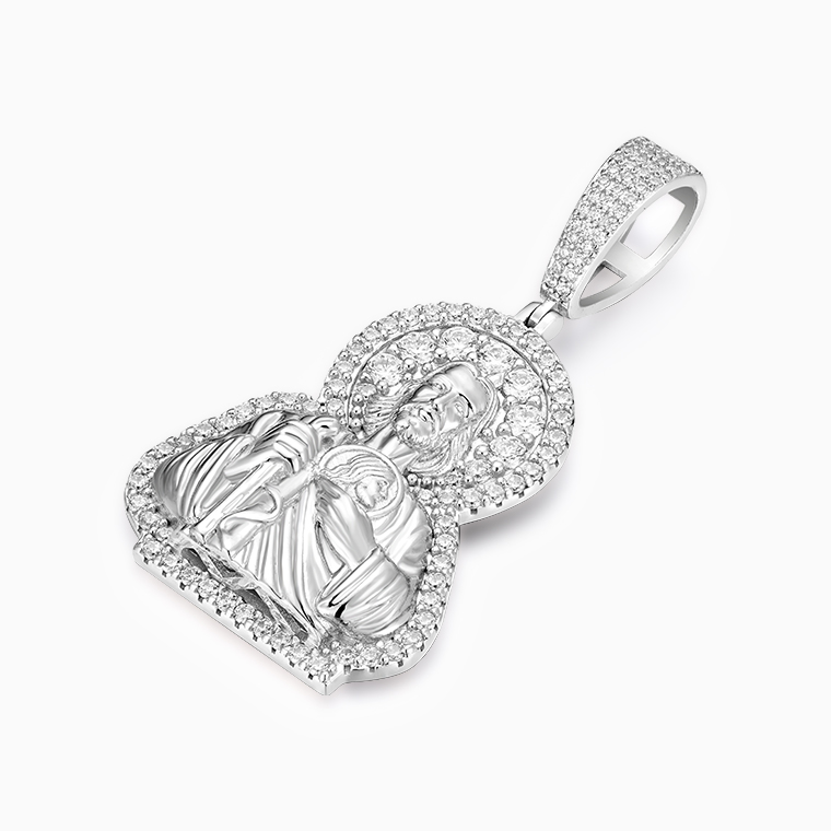 Shining Star Jewelry Christian Saint Jude San Judas Tadeo Diamond Charm Pendant