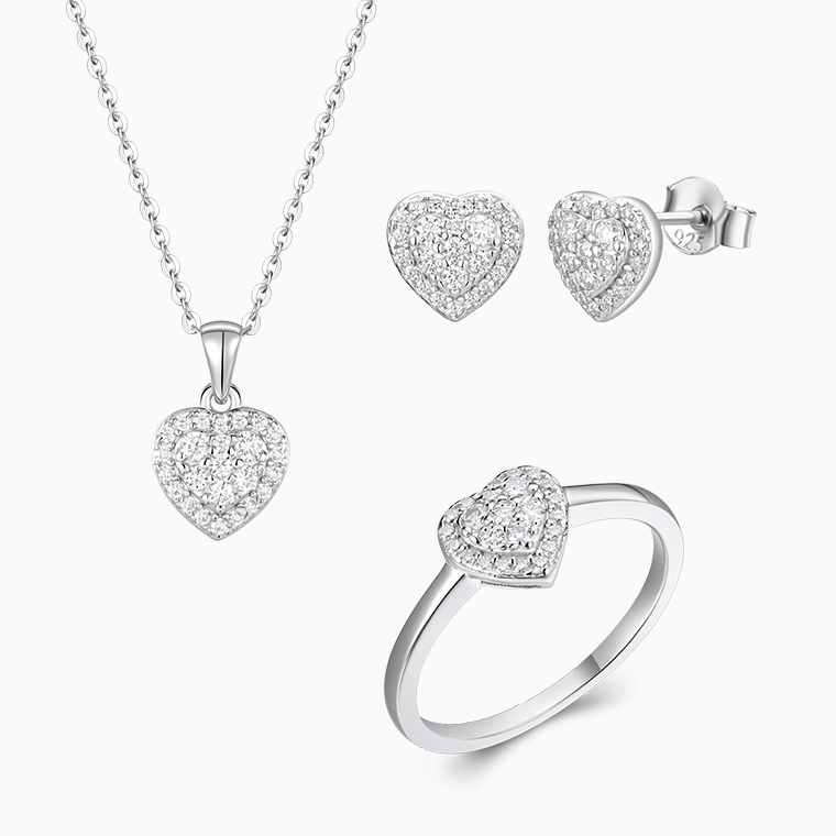 Wholesale Custom Girls&rsquo; Hip-Hop Silver Jewelry Set