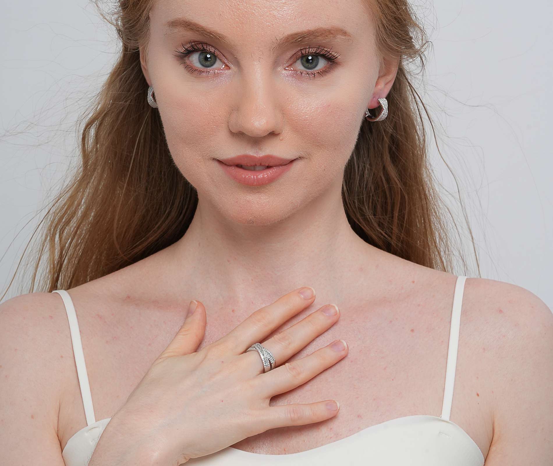 Shining Star Jewelry Factory Designed S925 Silver Earrings Ring Jewelry Sets