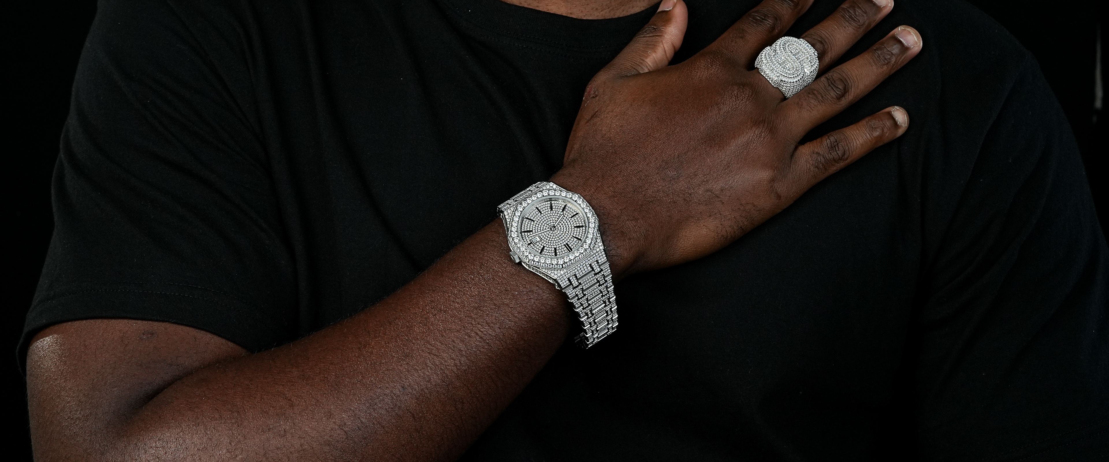 Shining Star Jewelry Custom Luxury Men Stainless Steel Moissanite Watch Shining Star Jewelry Custom Luxury Men Stainless Steel Moissanite Watch