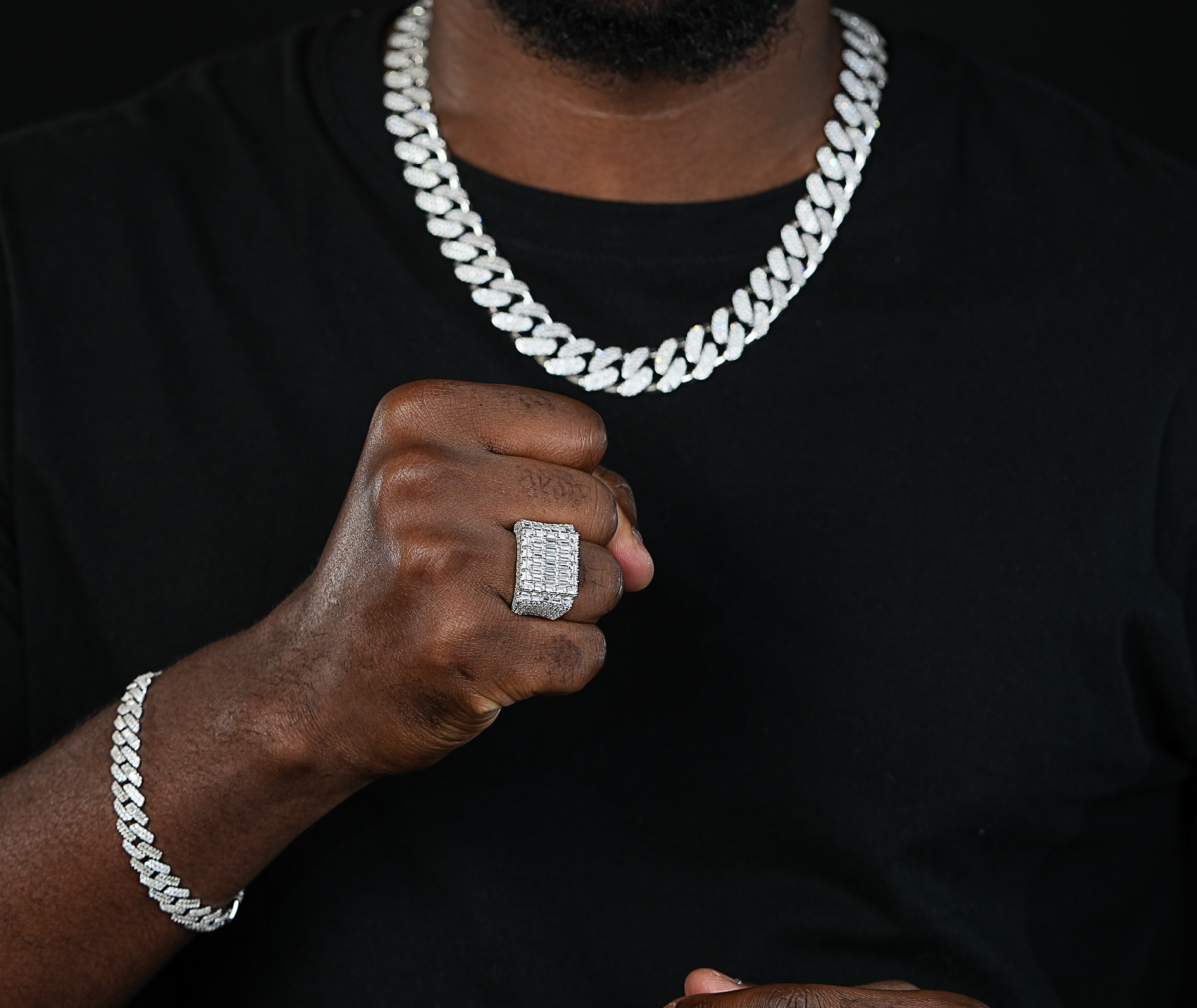 Shining Star Jewelry New Fashion Hiphop Moissanite baguette Cut Men Iced Out Ring