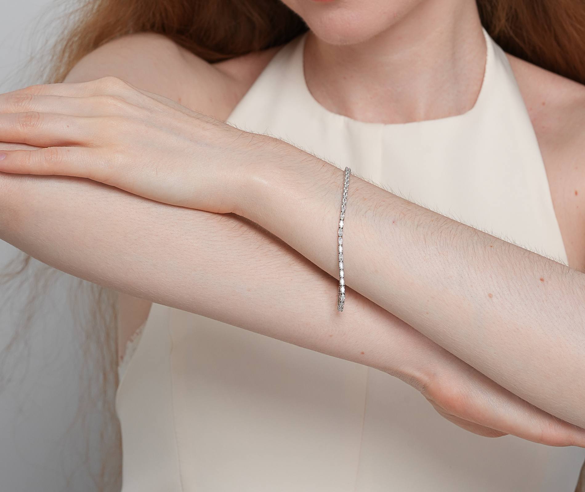 Shining Star Jewelry Fashion Iced Out Moissanite Oval Cut Tennis Bracelet Women