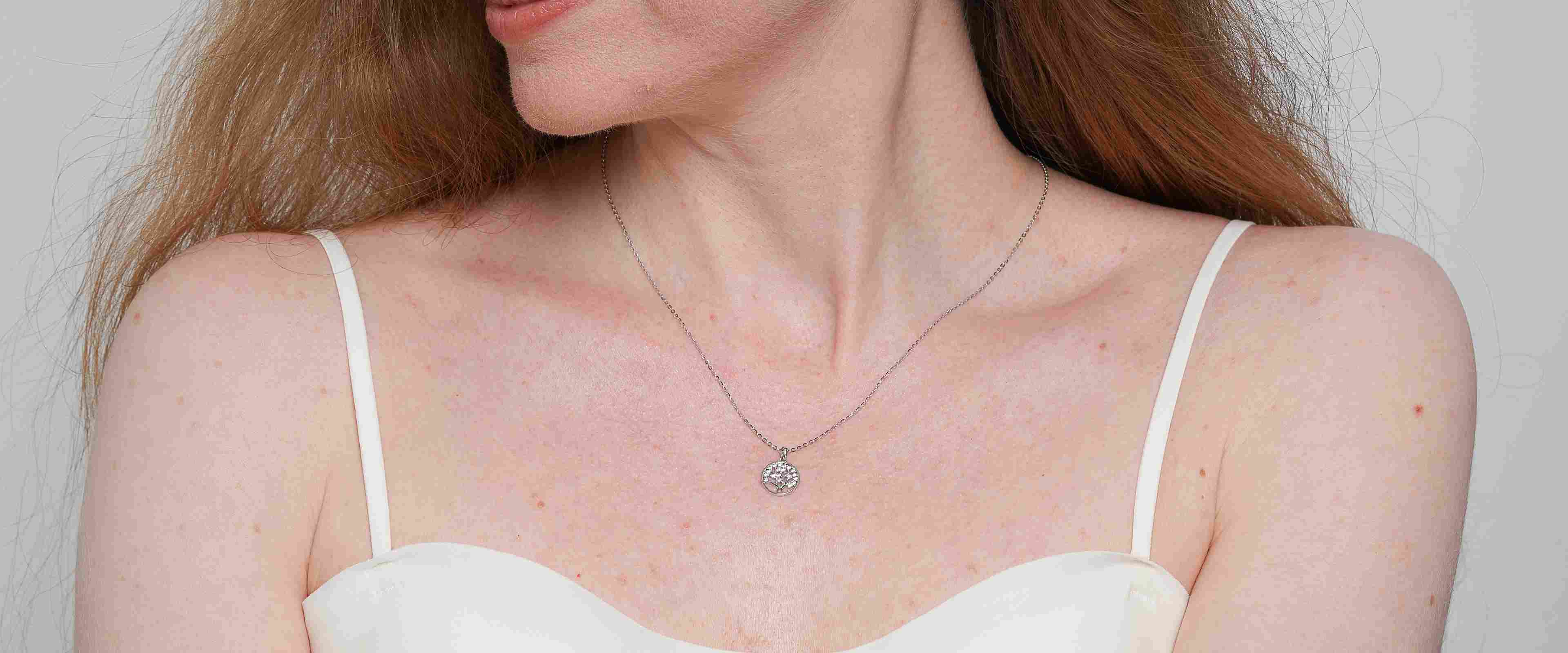 Shining Star Jewelry Women's Adjustable Moissanite Tree Pendant Fine Necklace