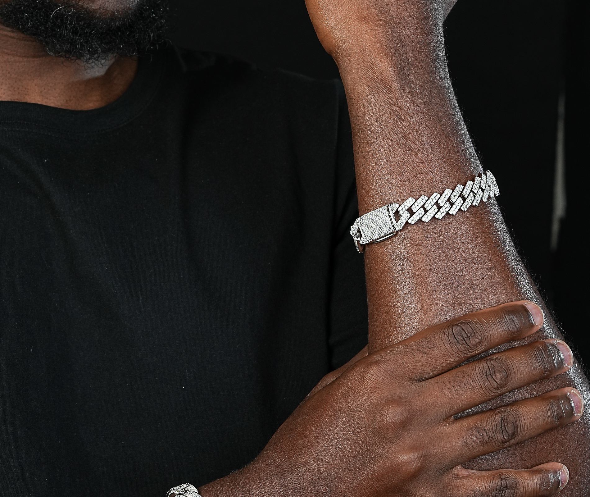 Shining Star Jewelry Pass Diamond Tester VVS Moissanite White Gold Cuban Bracelet