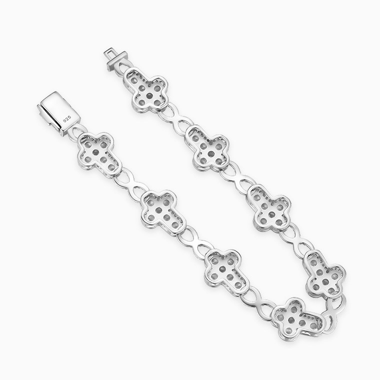 Shining Star Jewelry Trendy Iced Out VVS Moissanite Infinity Link Cross Bracelet
