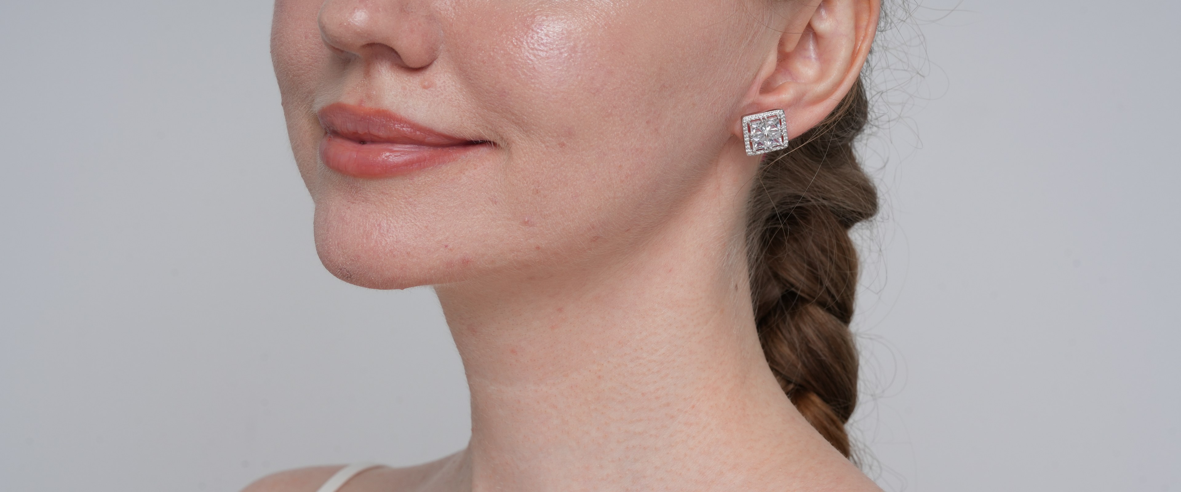 Shining Star Jewelry Women's Moissanite Princess Cut Square Shape Stud Earrings