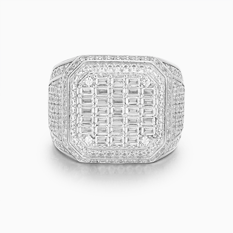 Shining Star Jewelry Zircon Baguette Round Cut Hip Hop Mens Classic Square Ring Shining Star Jewelry Zircon Baguette Round Cut Hip Hop Mens Classic Square Ring