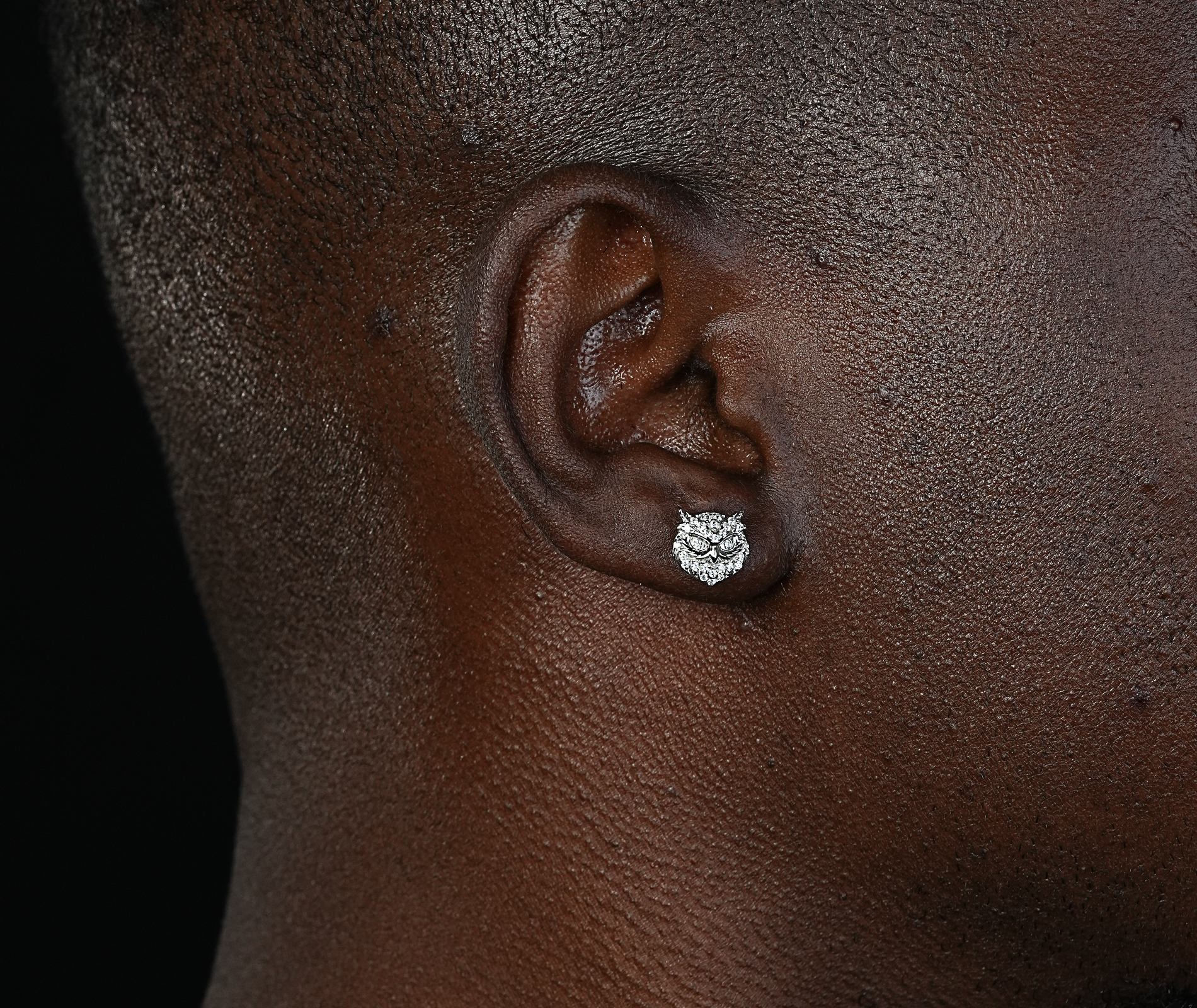 Shining Star Jewelry Hiphop Men High Quality Moissanite Animal owl Stud Earrings