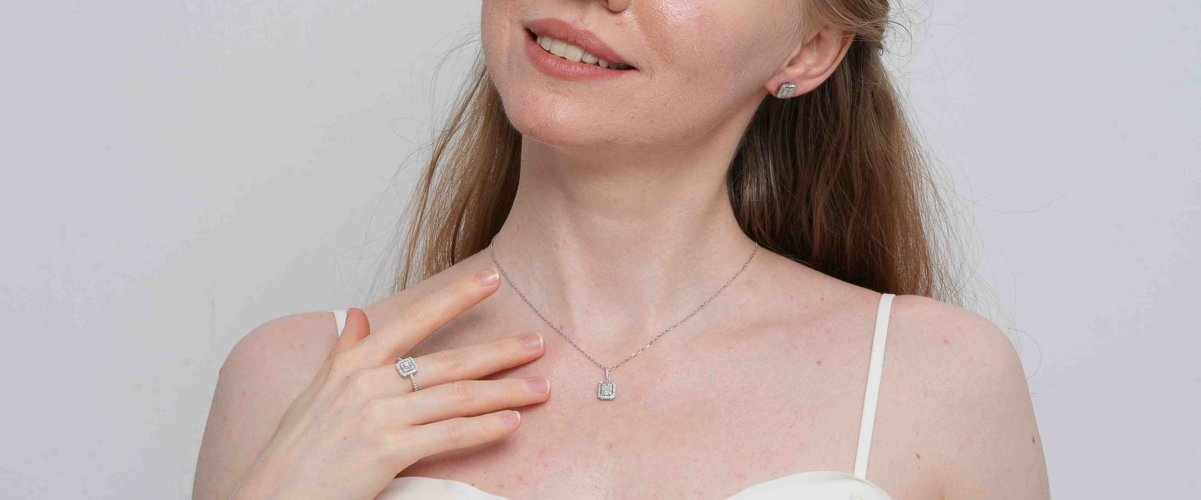 Shining Star Jewelry 925 Silver Zircon Elegant Wedding Jewelry Set For Women