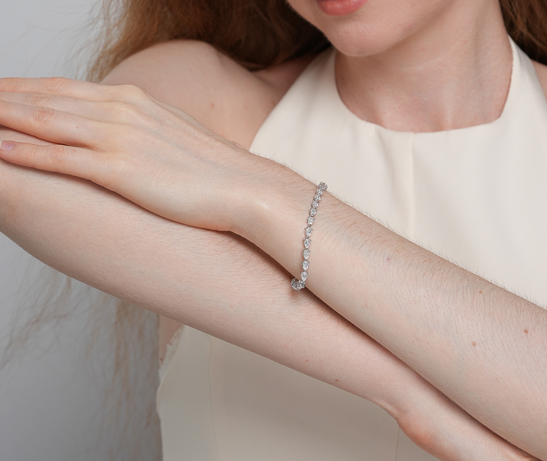 Shining Star Jewelry High Quality Water Drop Pear Cut Diamond Tennis Bracelet Shining Star Jewelry High Quality Water Drop Pear Cut Diamond Tennis Bracelet