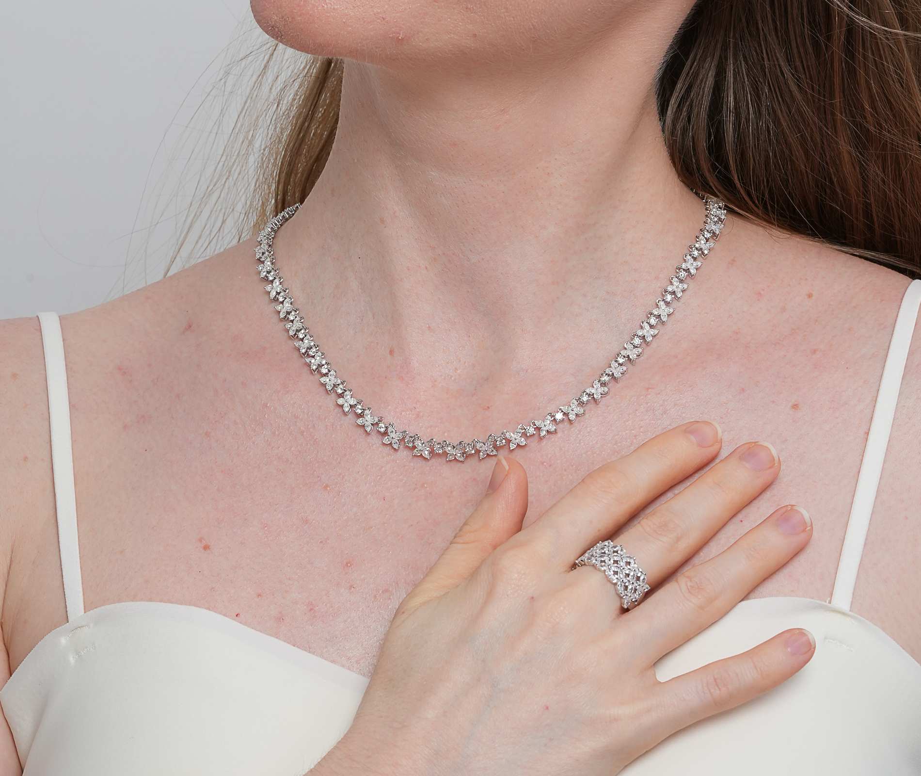 Shining Star Jewelry Bridal Women Cubic Zircon 925 Sterling Silver Jewelry Set