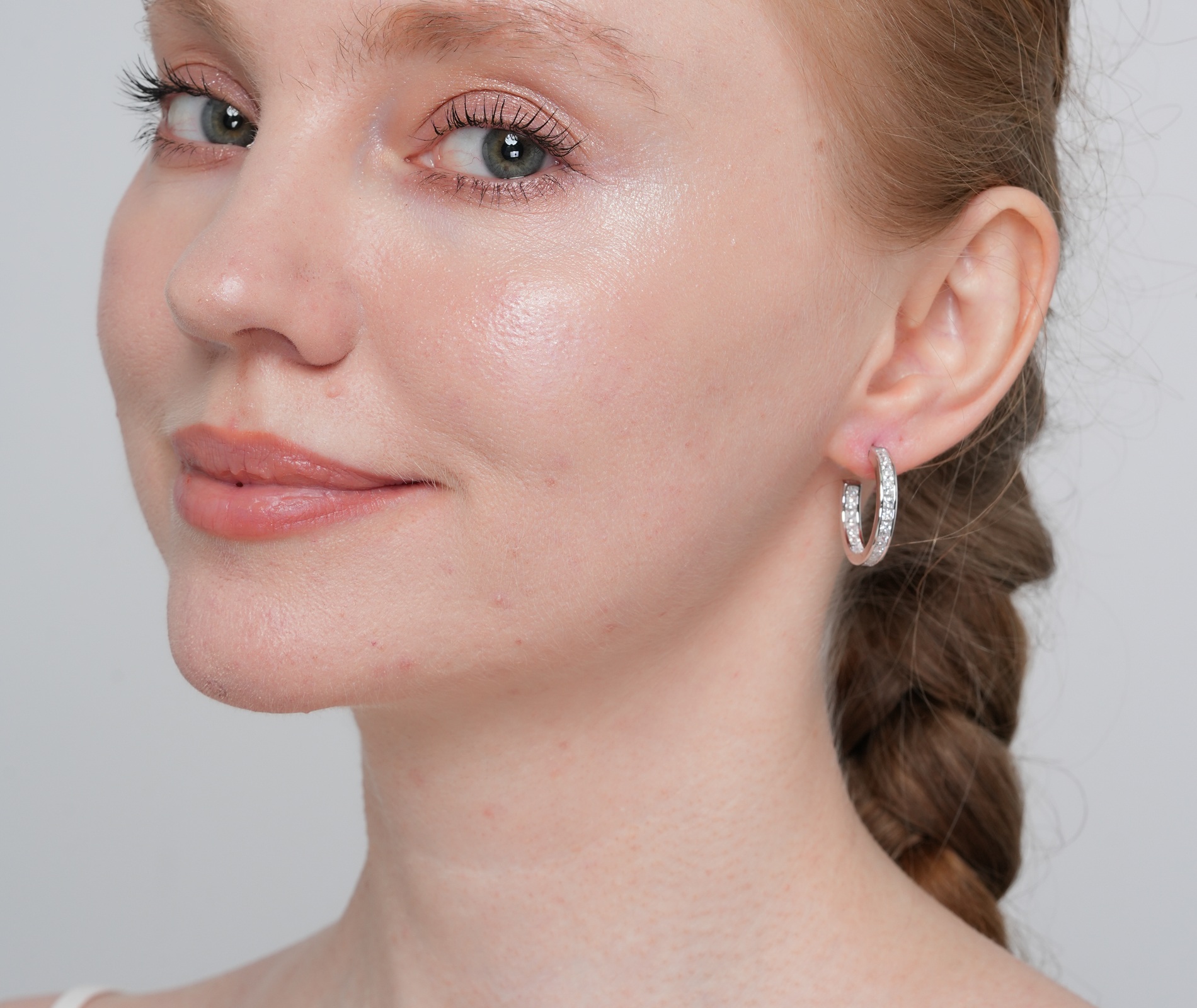 Shining Star Jewelry Iced Moissanite Princess Cut Sterling Silver Stud Earrings