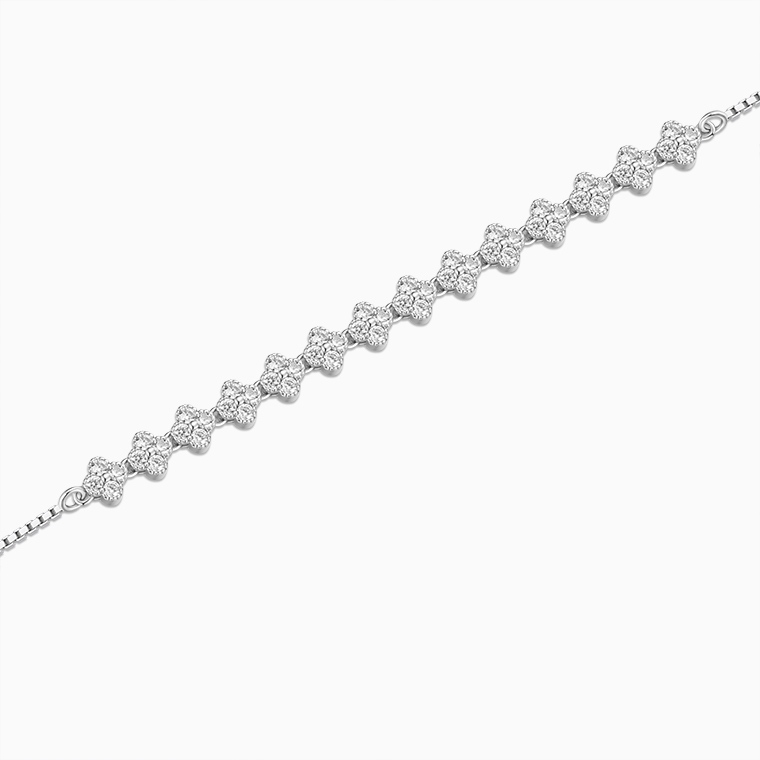 Shining Star Jewelry Adjustable Iced Out CZ Four Leaf Clover Fine Bracelet Women