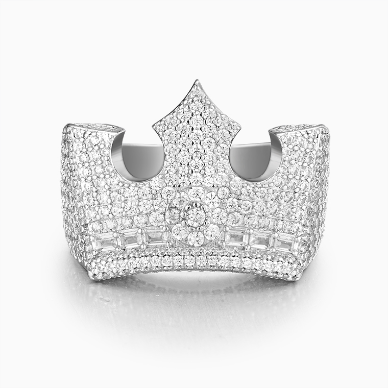 Shining Star Jewelry New Trend Hip Hop Mens Zircon 925 Silver Iced Out King Ring