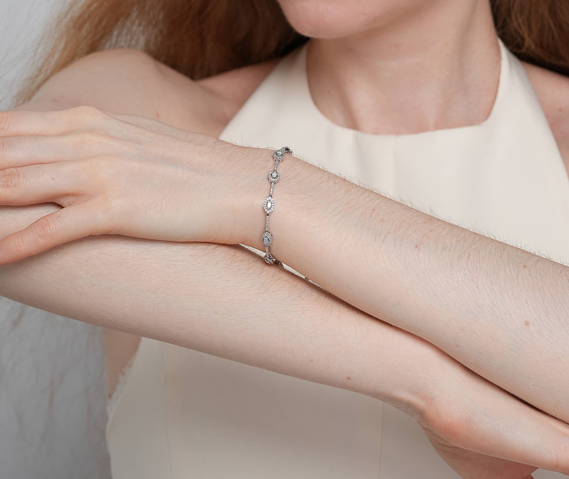 Shining Star Jewelry 925 Silver Moissanite Iced Out Charm Evil Eye Fine Bracelet