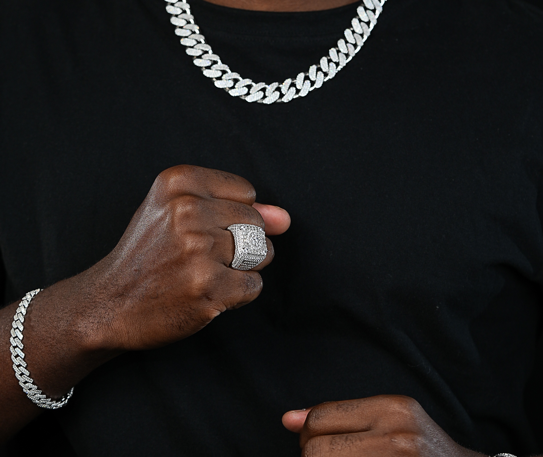 Shining Star Jewelry Pass Diamond Tester VVS Moissanite Men Hip Hop Cluster Ring Shining Star Jewelry Pass Diamond Tester VVS Moissanite Men Hip Hop Cluster Ring