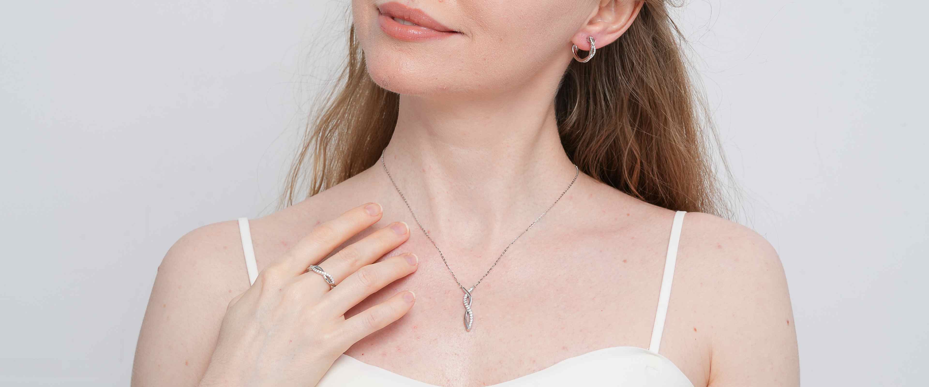 Shining Star Jewelry Elegant Style 925 Silver VVS Moissanite Women's Jewelry Set