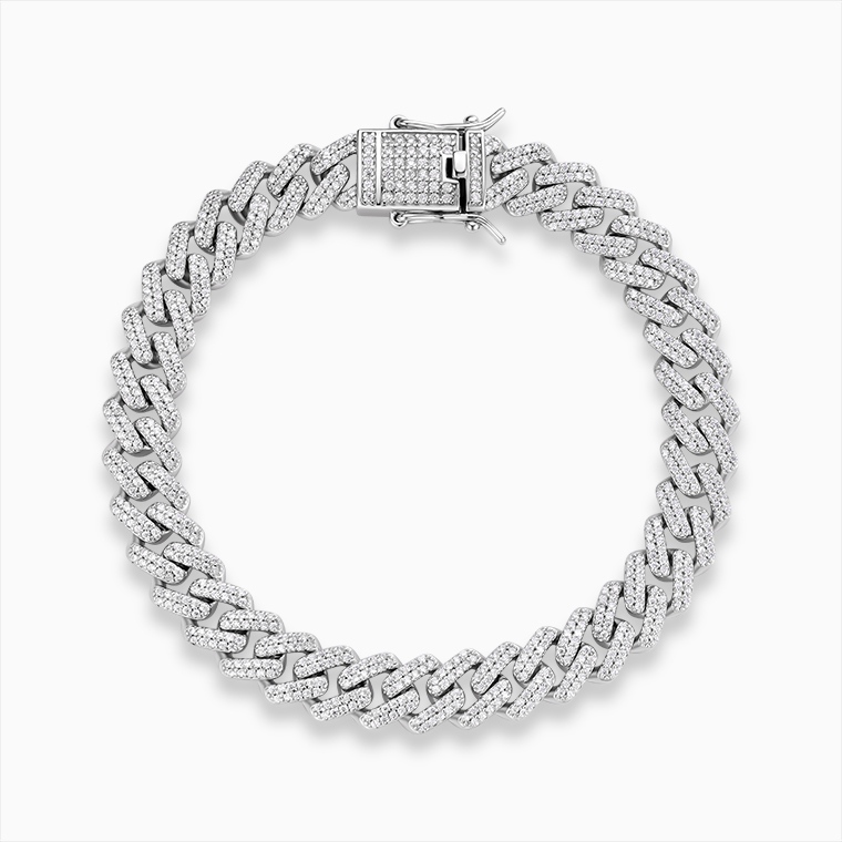 Hip Hop Moissanite 925 Silver Cuban bracelet