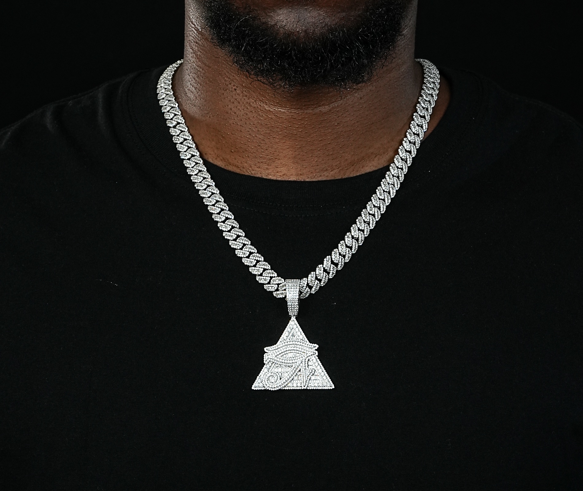 Shining Star Jewelry Iced Out Horus Illuminati Eye Pendant Men Jewelry