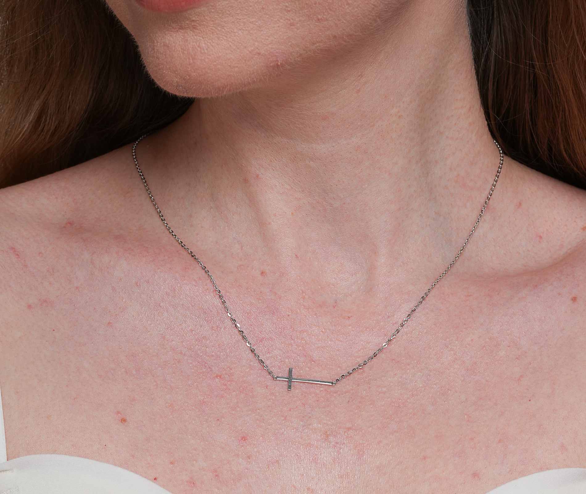 Shining Star Jewelry Adjustable Smooth Cross Charms Pendant Fine Necklace Women