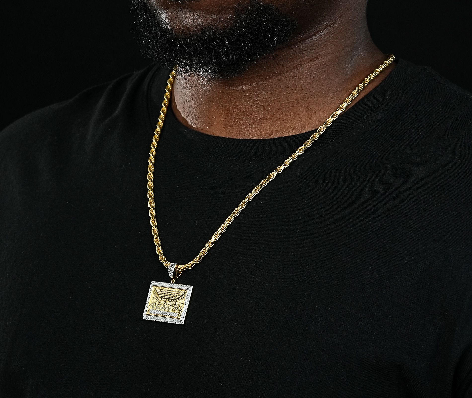 Shining Star Jewelry 14K Gold Plating Moissanite Last Supper Pendant