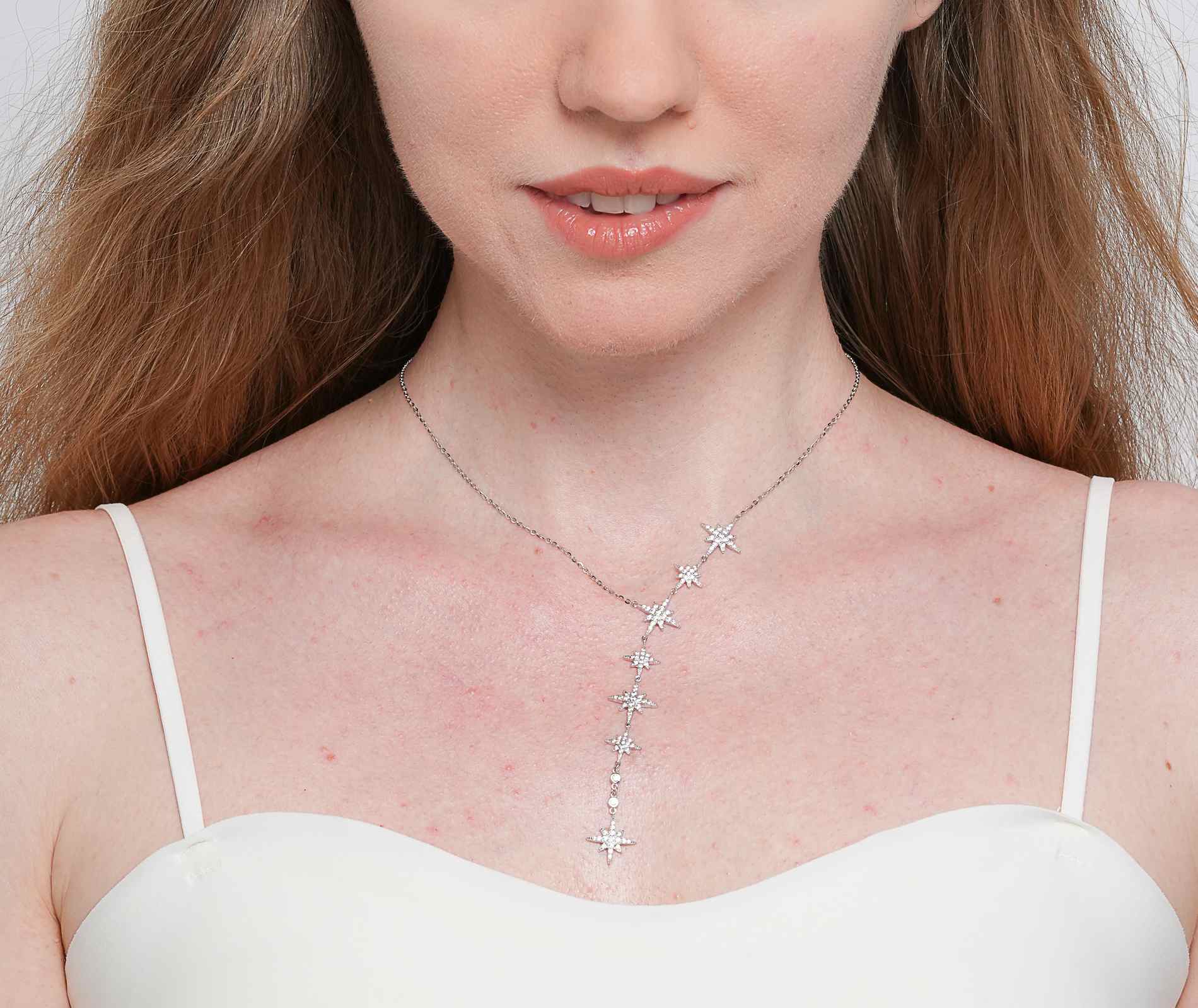 Shining Star Jewelry Adjustable Luxury Iced Out CZ Snowflake Fine Necklace Women