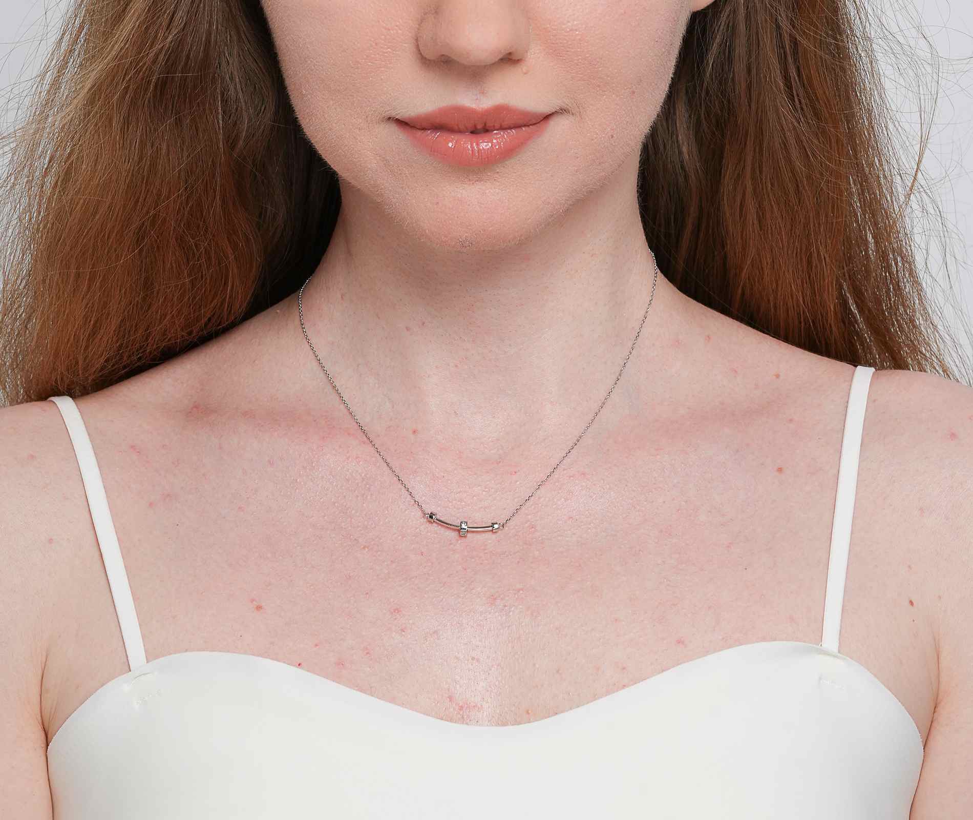 Shining Star Jewelry Women's Cubic Zirconia Sterling Silver Simple Fine Necklace