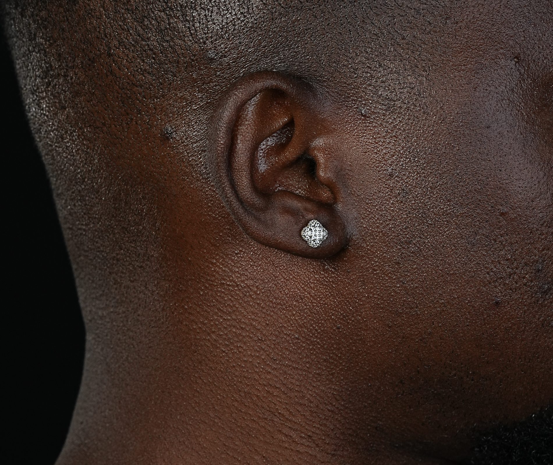 Shining Star Jewelry Micro Pave Zircon Hip Hop Men Iced Out Flower Stud Earrings