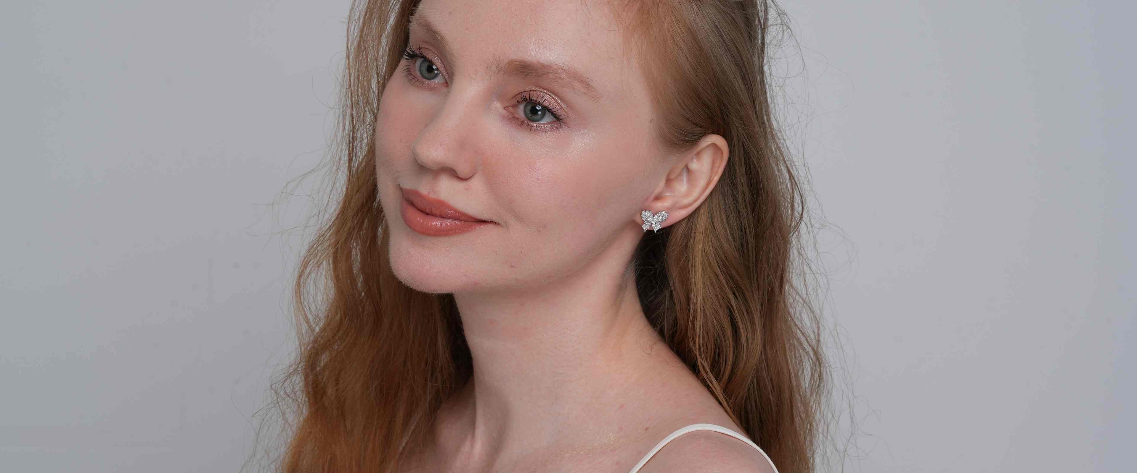 Shining Star Jewelry Women's Iced Out Marquise Diamond Butterfly Stud Earrings