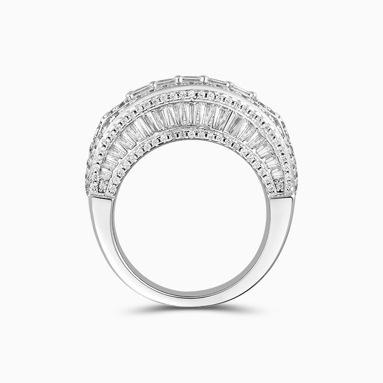 Shining Star Jewelry Fashion Zircon Baguette Cut Hiphop Punk Style Men Band Ring