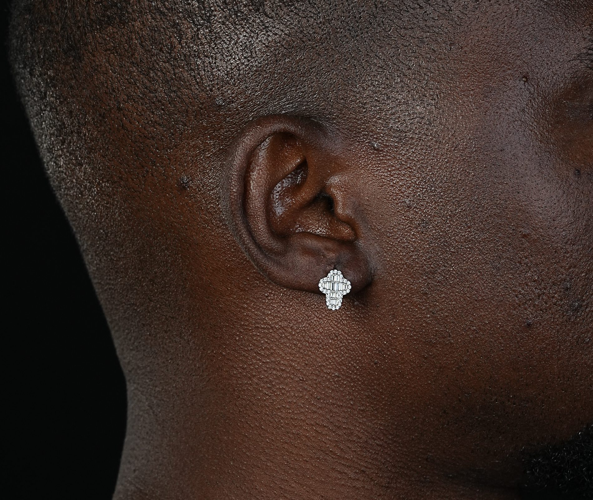 Shining Star Jewelry New Arrivals Luxury 925 Silver Full Diamond Cross Earrings