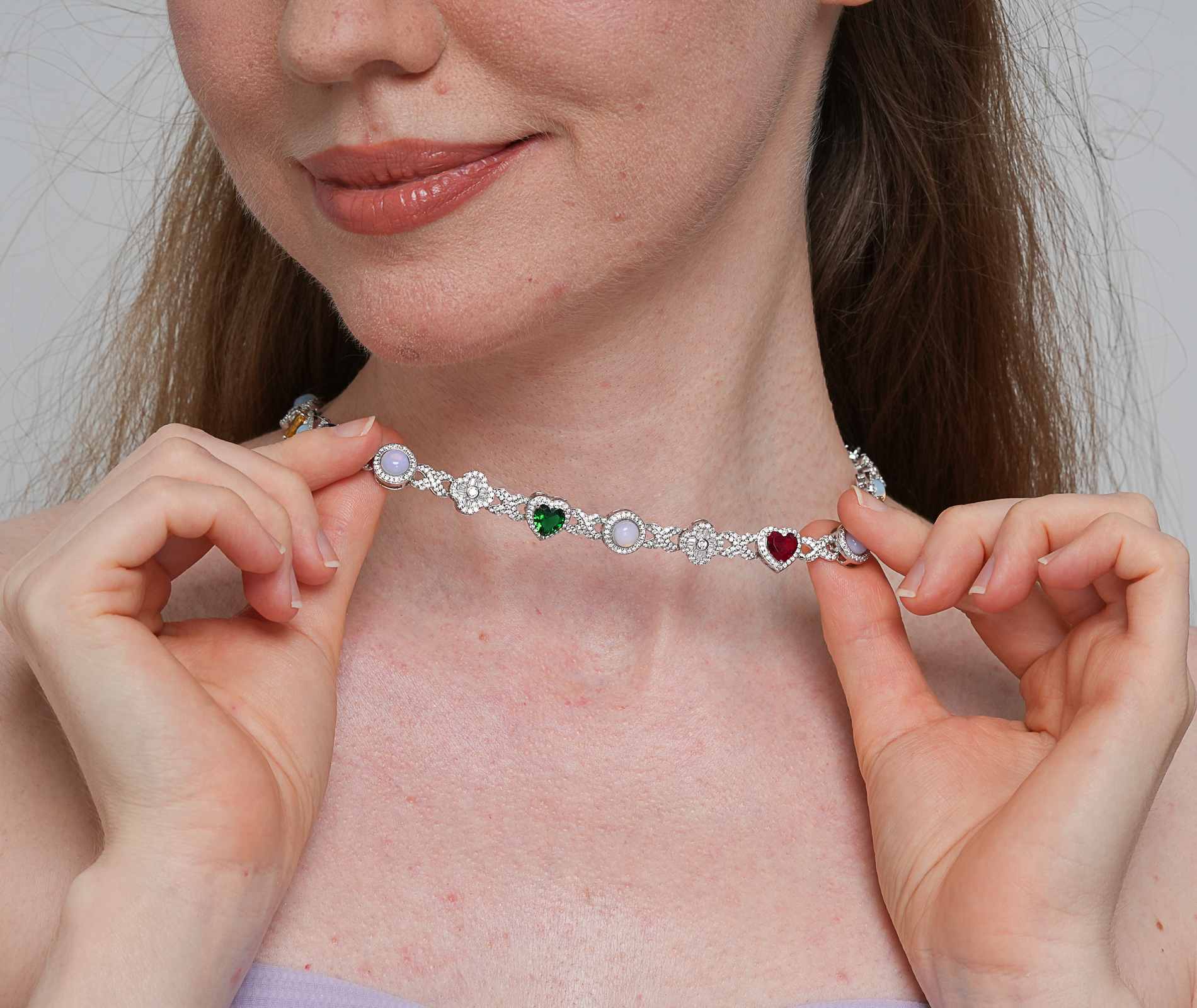 Shining Star Jewelry Fashion Women Jewelry Cz Tennis Chain Choker Necklace