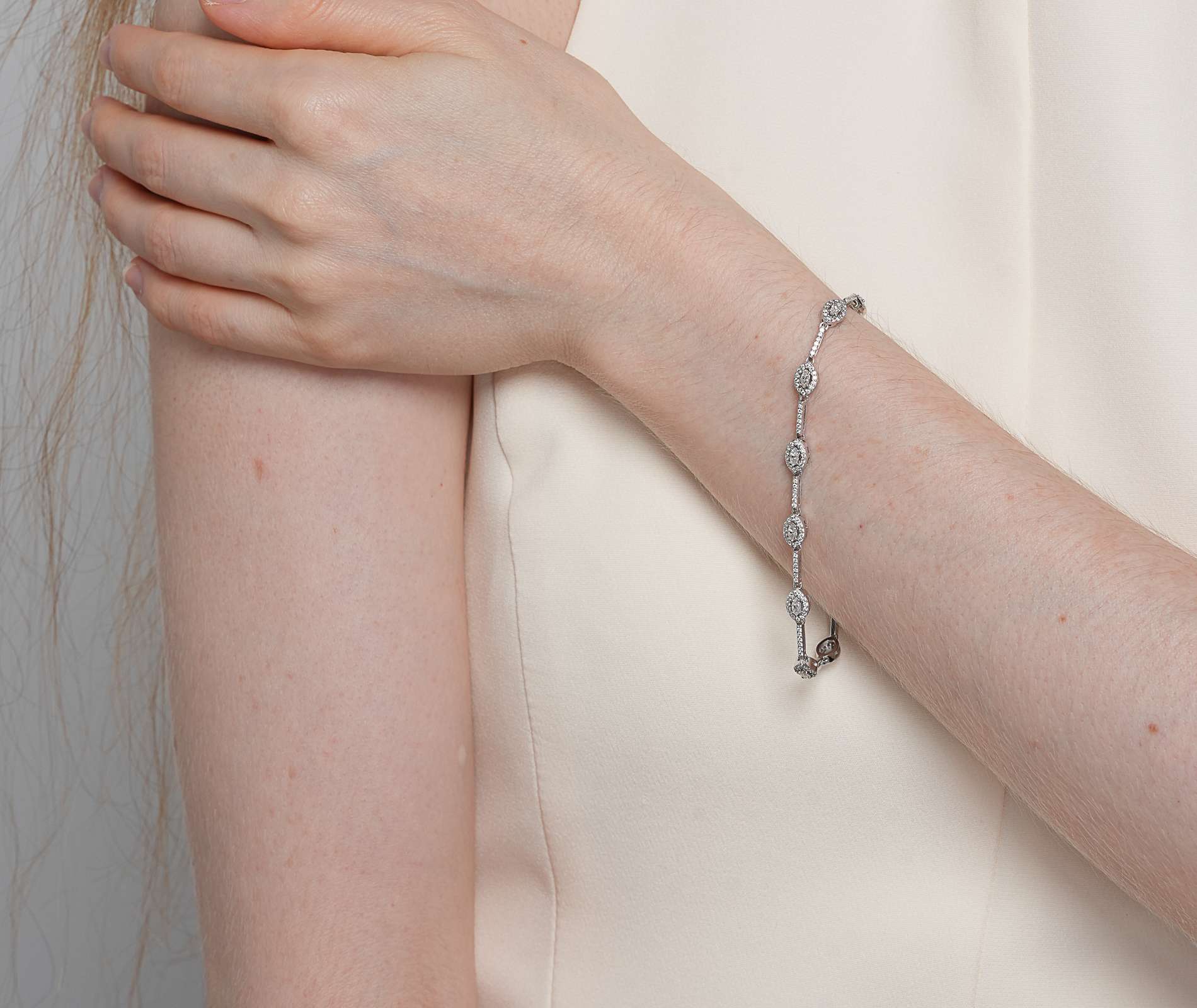 Shining Star Jewelry 925 Silver Moissanite Iced Out Charm Evil Eye Fine Bracelet