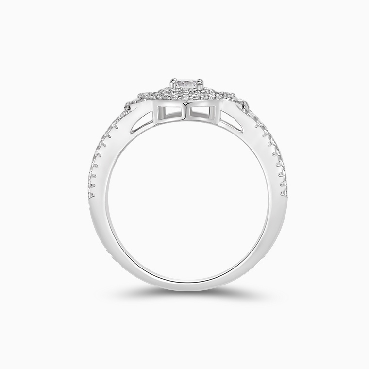 Shining Star Jewelry Women Iced Out Moissanite Luxury Four Leaf Clover Halo Ring Shining Star Jewelry Women Iced Out Moissanite Luxury Four Leaf Clover Halo Ring