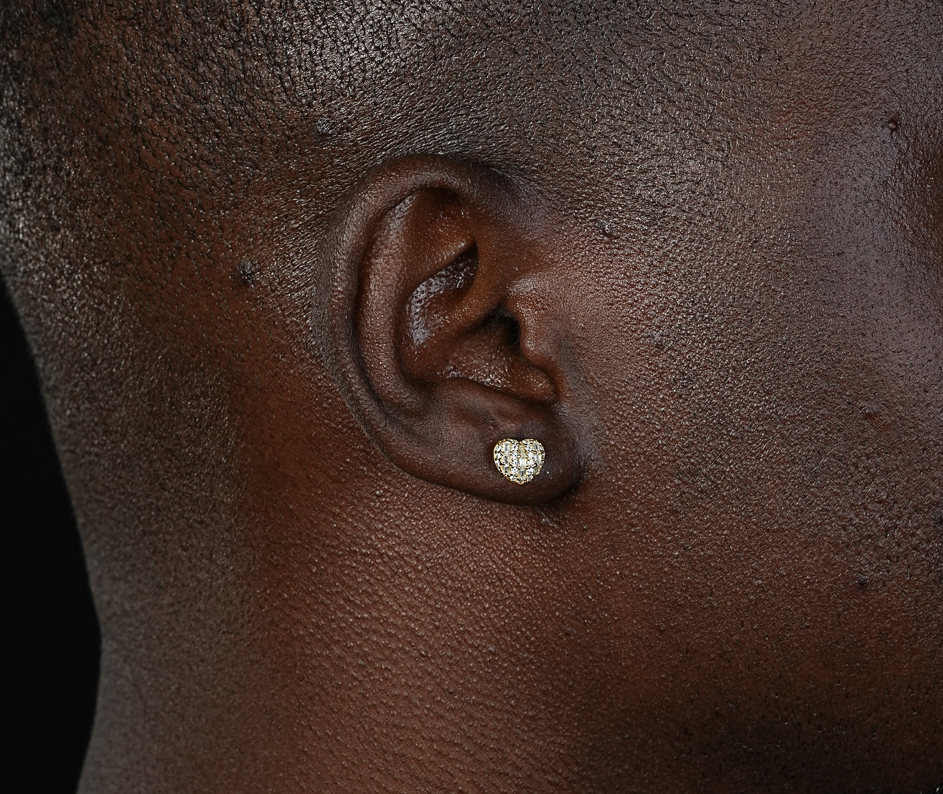 Shining Star Jewelry Classical Cubic Zirconia Hip Hop Heart Shape Stud Earrings