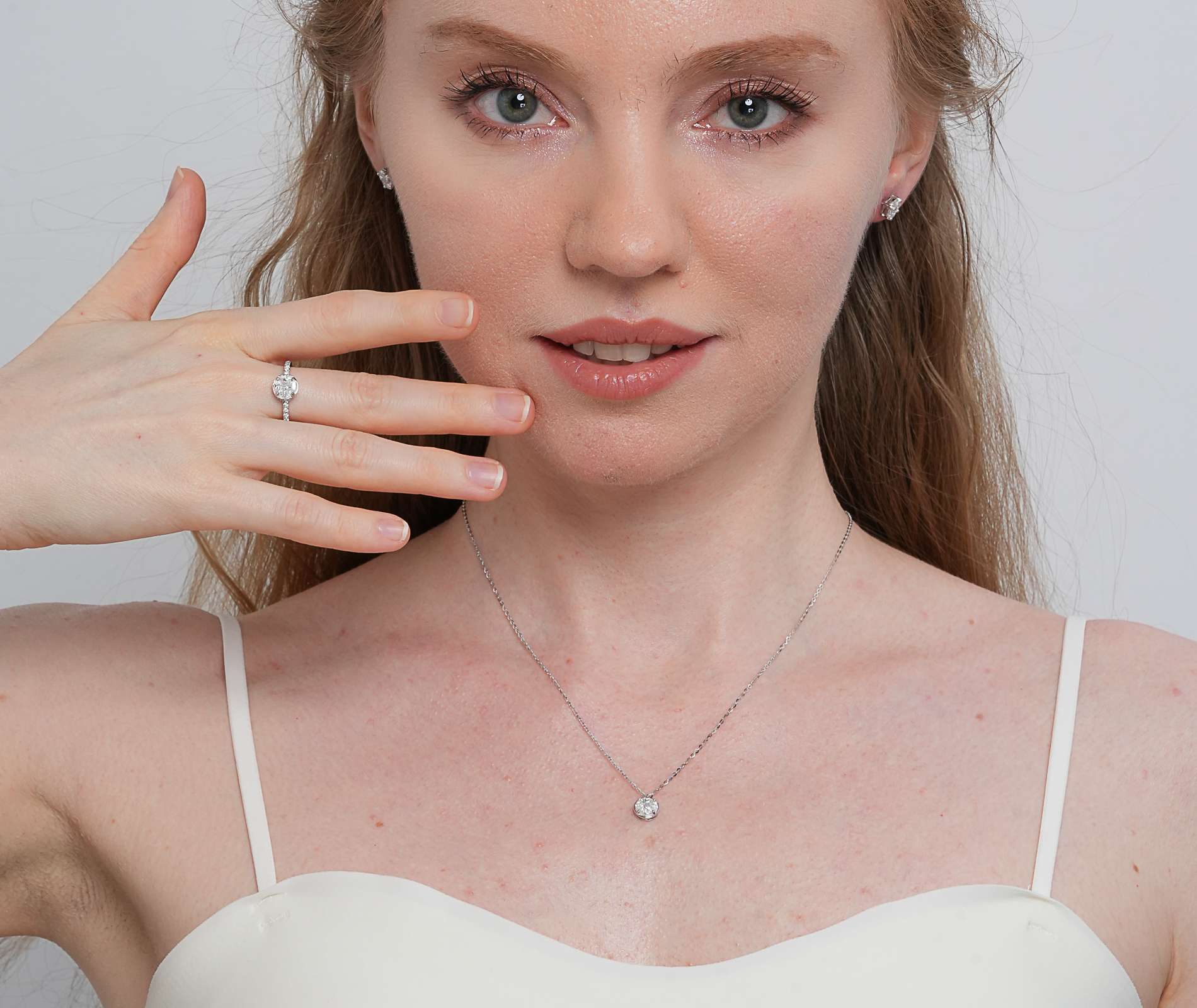 Shining Star Jewelry Party Round Diamond Fashion Jewelry Set For Women