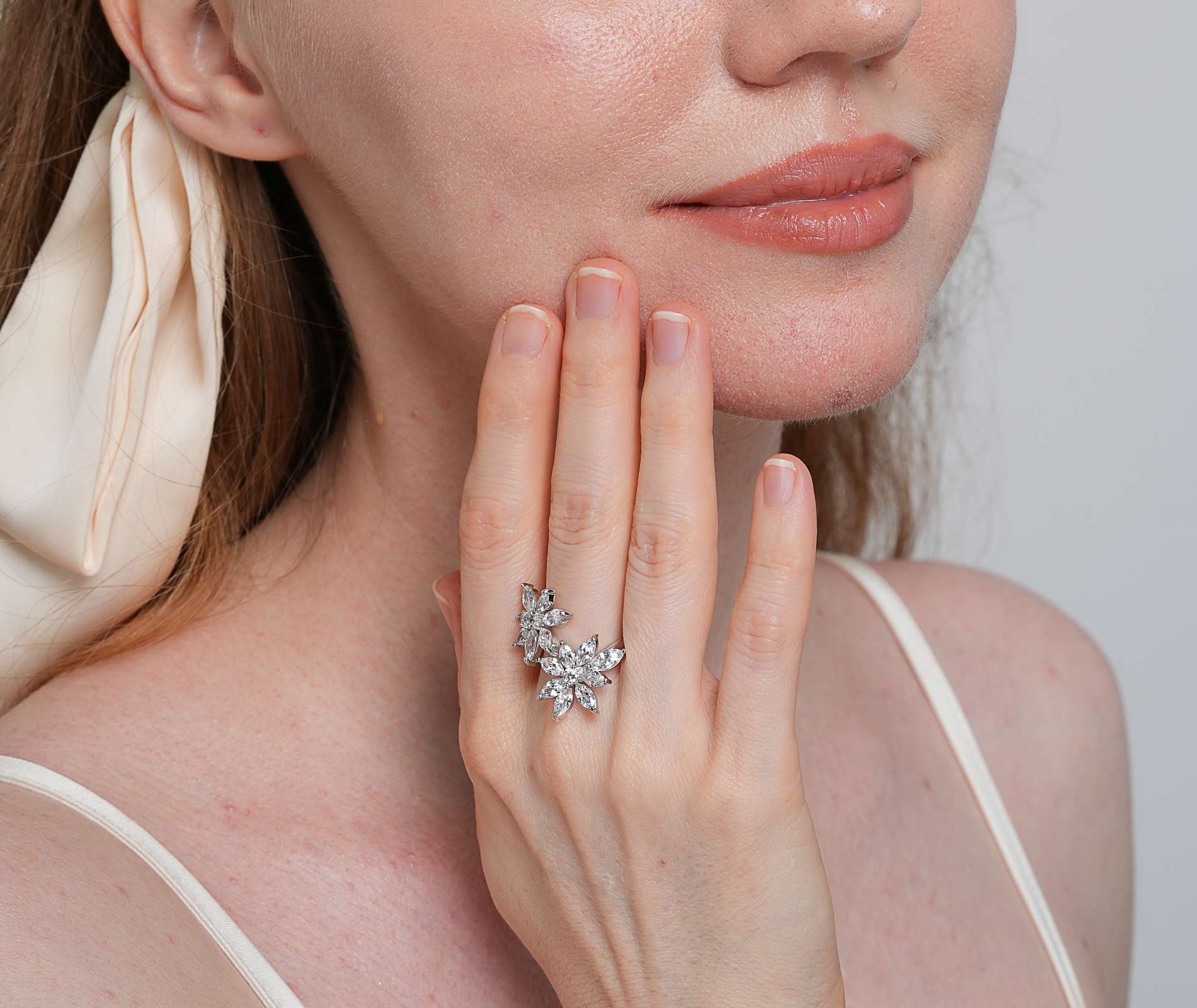 Shining Star Jewelry 925 Sterling Silver Zircon Flower Ring Gift For Women Shining Star Jewelry 925 Sterling Silver Zircon Flower Ring Gift For Women