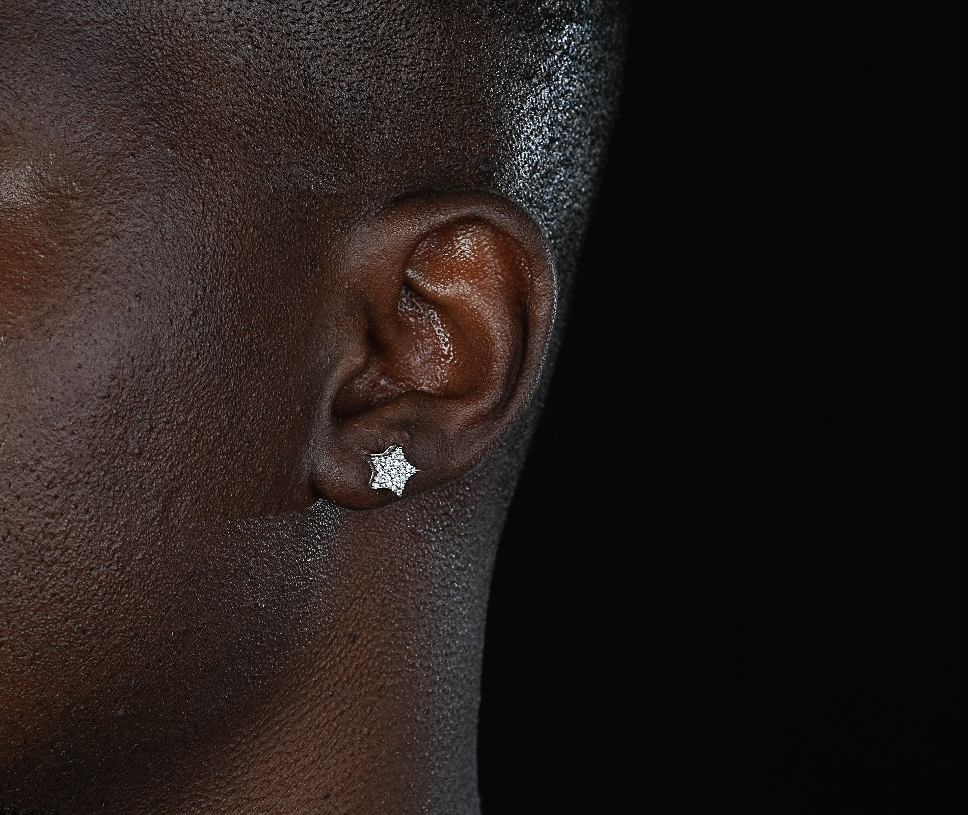 Shining Star Jewelry High Quality Micro Pave Zircon Mens Iced Out Star Earrings