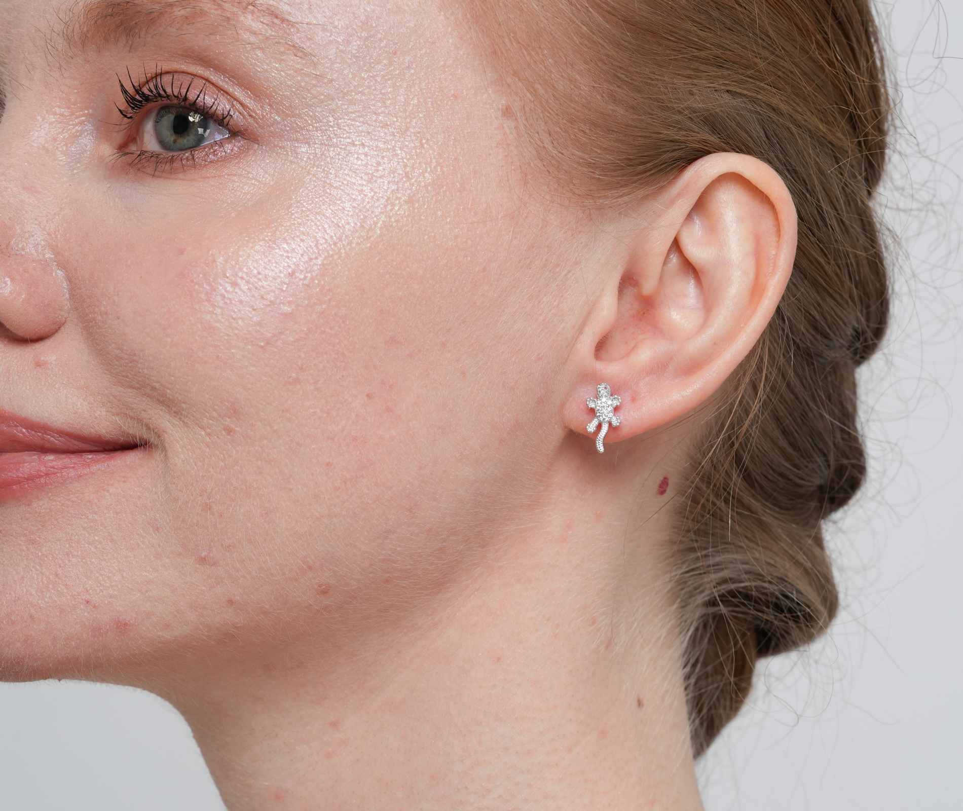 Shining Star Jewelry 925 Sterling Silver Zircon Small Animal Stud Earrings Women