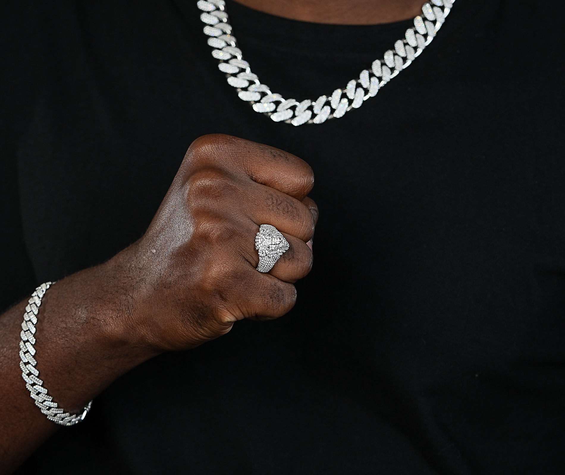 Shining Star Jewelry High Quality Sterling Silver Moissanite Hip Hop Tiger Ring