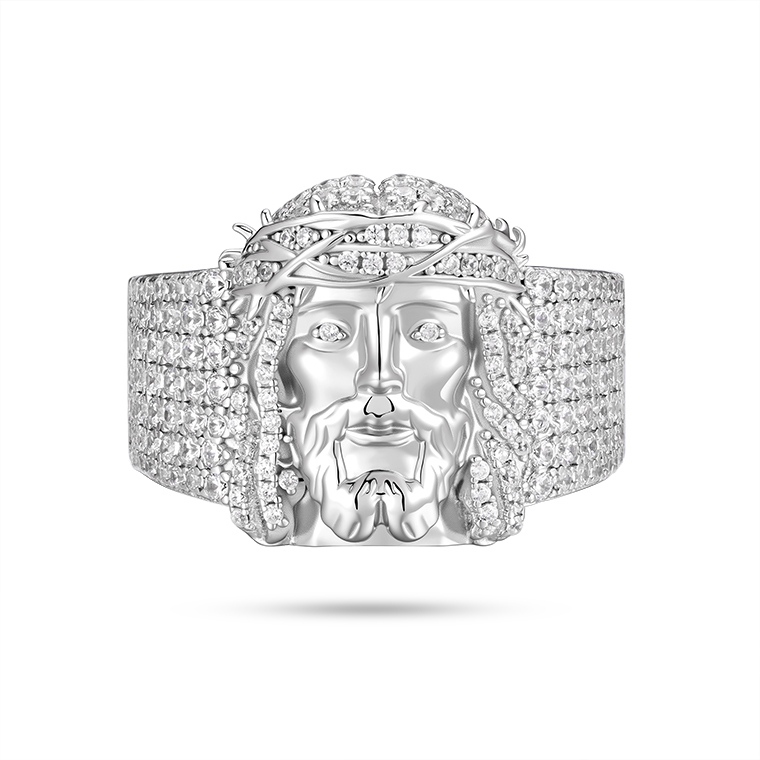 925 Sterling Silver Men's Ring | Moissanite Inlaid