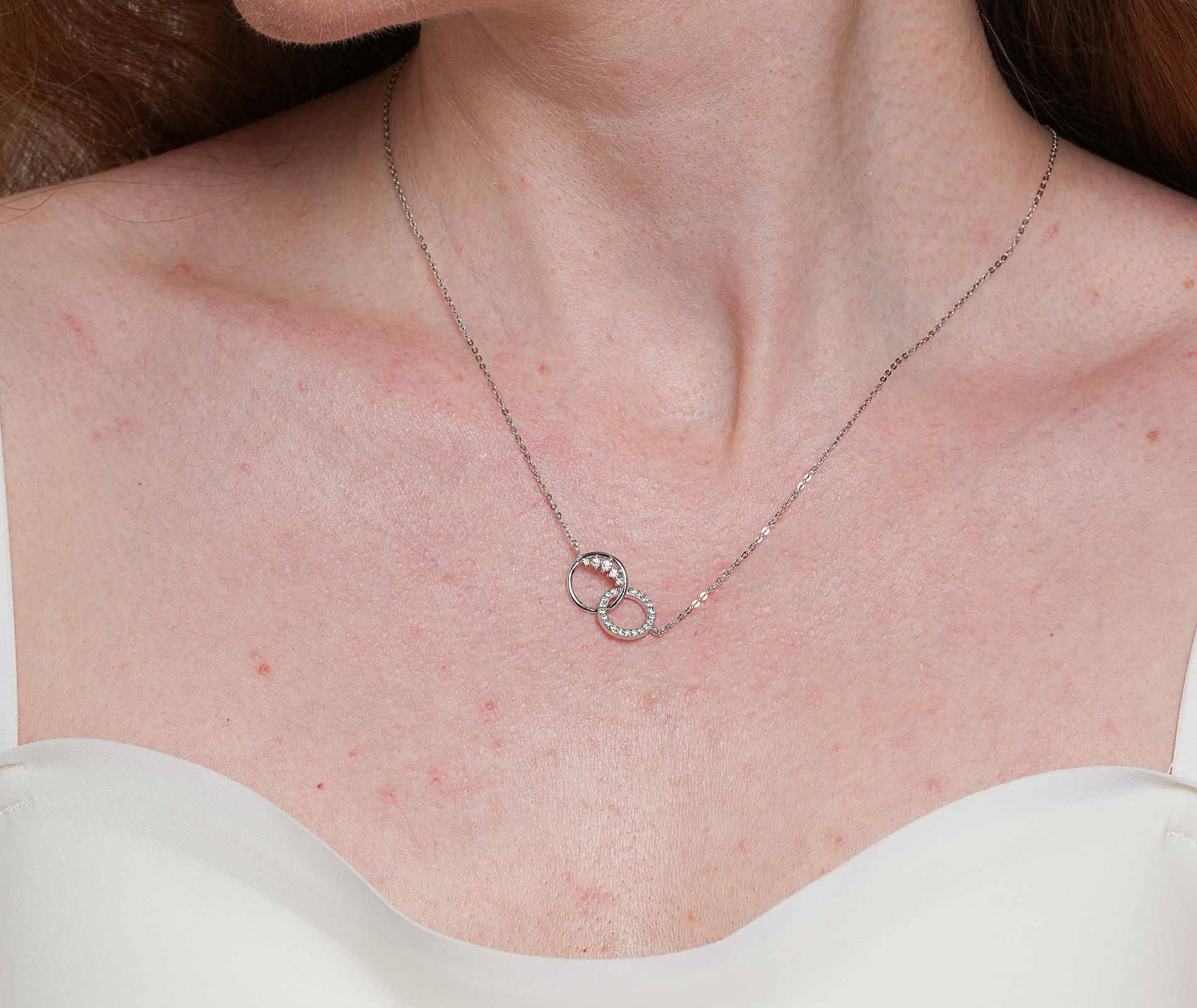 Shining Star Jewelry Adjustable Daily Simple Style Women's Zircon Fine Necklace