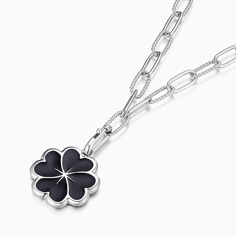 Shining Star Jewelry Women's Lucky Gift Rhodium Smooth Four Leaf Clover Necklace Shining Star Jewelry Women's Lucky Gift Rhodium Smooth Four Leaf Clover Necklace