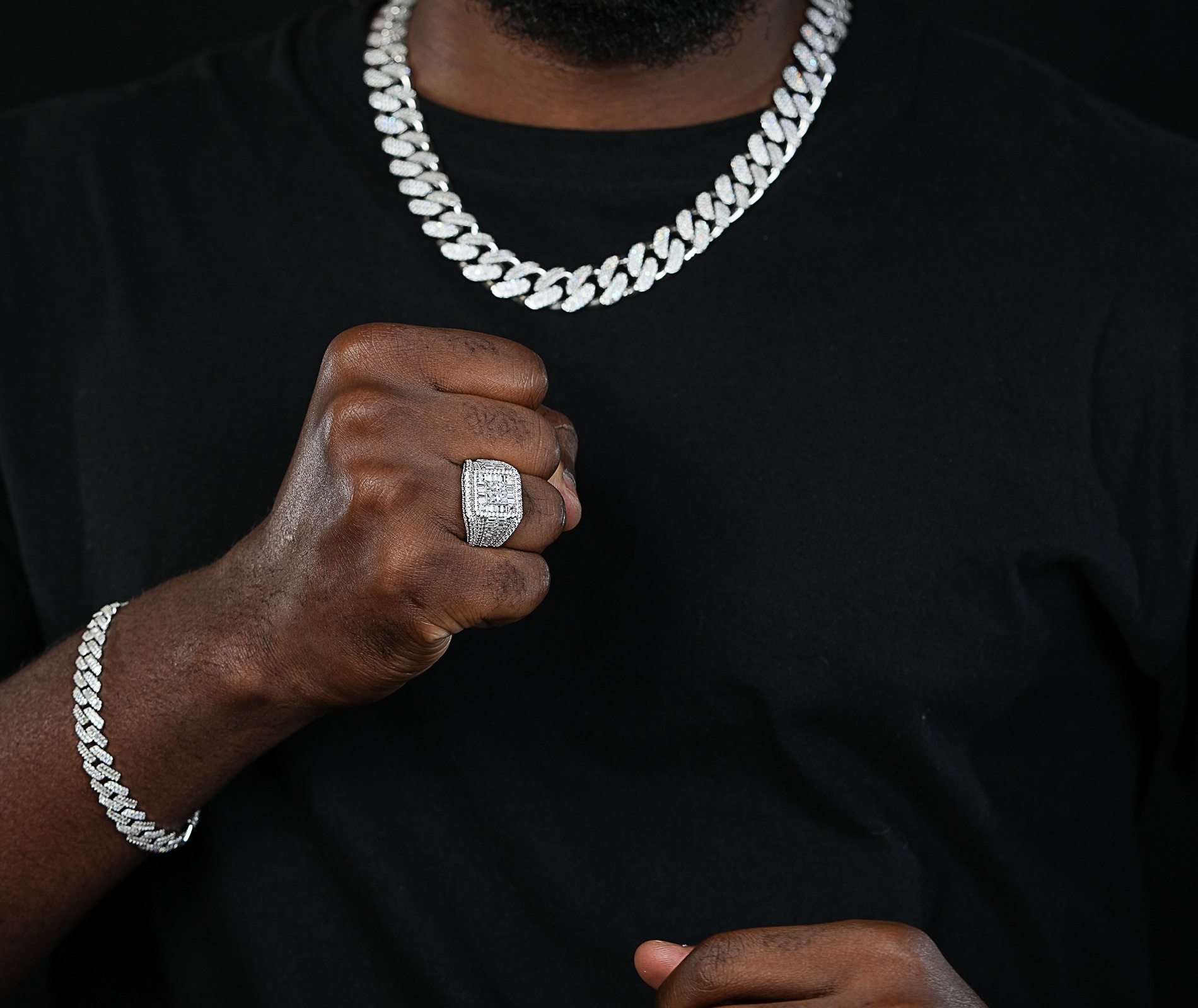 Shining Star Jewelry Unique Design Layering Moissanite Princess Cut Iced Out Ring