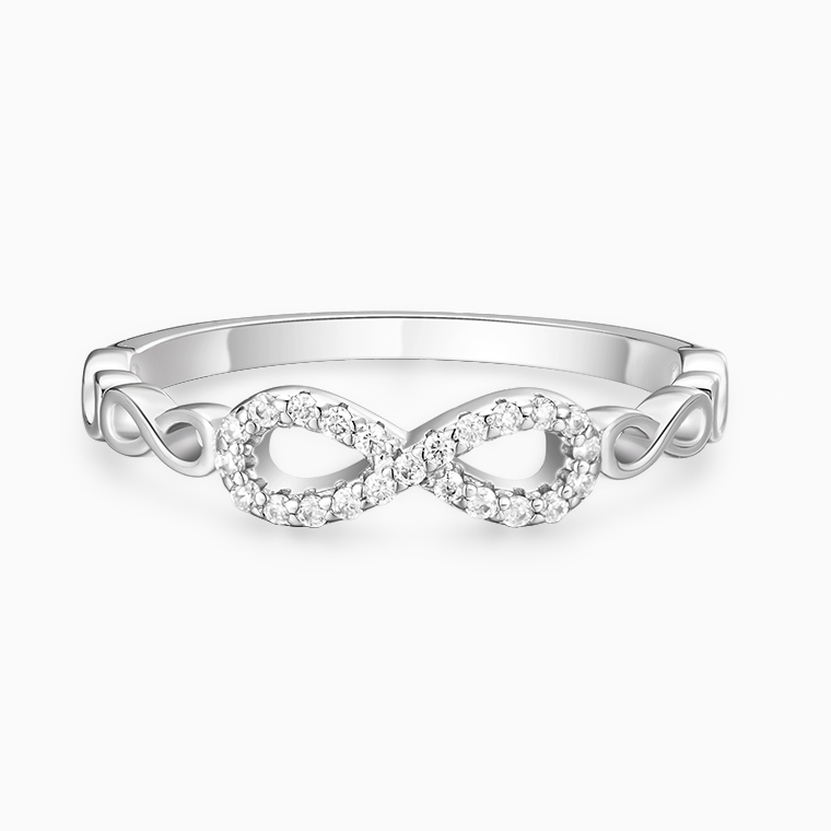 Shining Star Jewelry Fashion Simple Style Diamond Infinity Symbol Women's Ring Shining Star Jewelry Fashion Simple Style Diamond Infinity Symbol Women's Ring