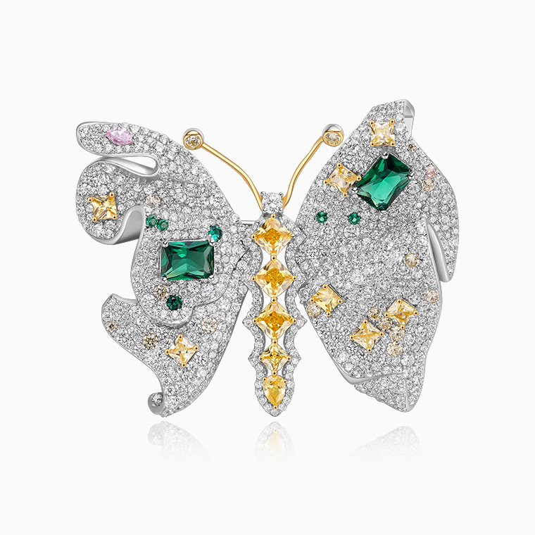 Custom Hip-Hop Butterfly Women&rsquo;s Brooch